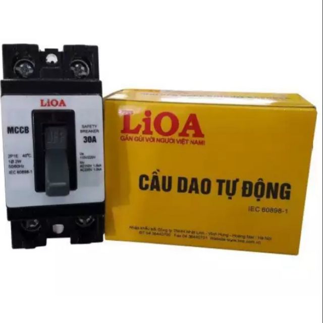 Cầu dao tự động APTOMAT 30A 2 cực 1 tiếp điểm LIOA