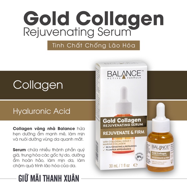 Tinh Chất Chống Lão Hóa Balance Active Formula Gold Collagen Rejuvenating Serum 30ml