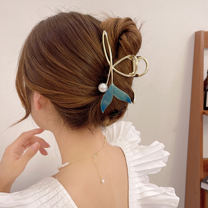 Kẹp Tóc Đuôi Cá Đính Ngọc Trai Sang Trọng Cho Nữ