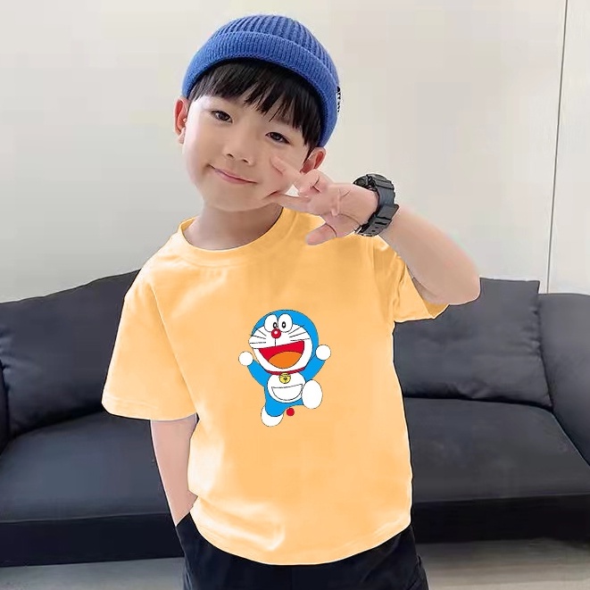 Áo Thun In Hình doraemon Dễ Thương Cho Bé Trai