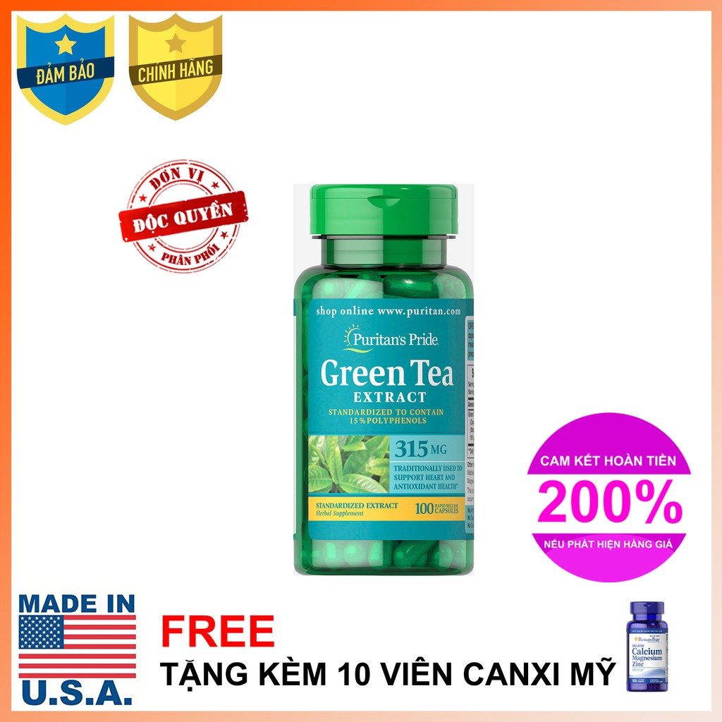 Viên uống giảm cholesterol chiết xuất trà xanh 315mg 100 viên