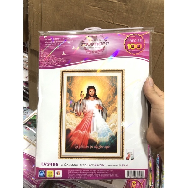 Tranh Đính Đá/Tranh Thêu Lòng Chúa Thương Xót Chưa Đính Lv489,Lv3496