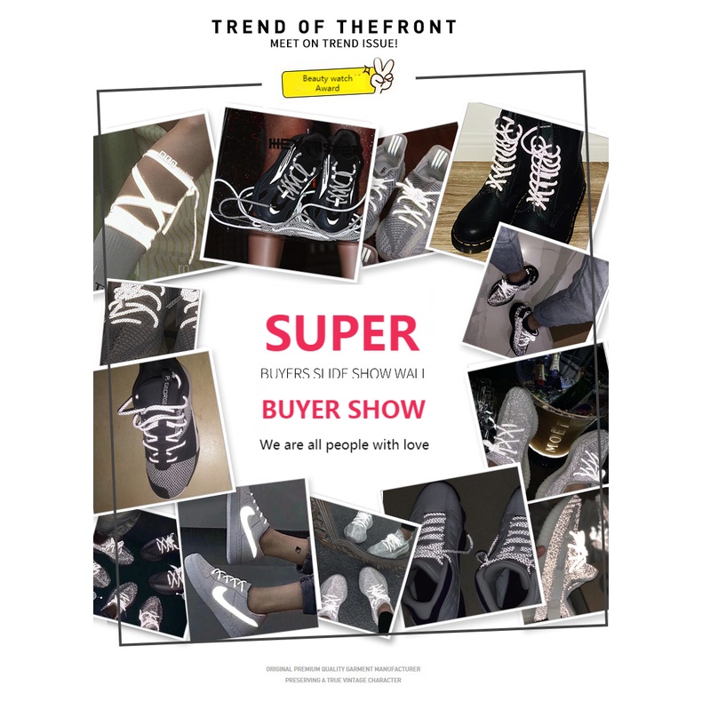 1 Cặp Dây Giày Thể Thao Dài 100/120/140/160CM Dài 3M Phản Quang