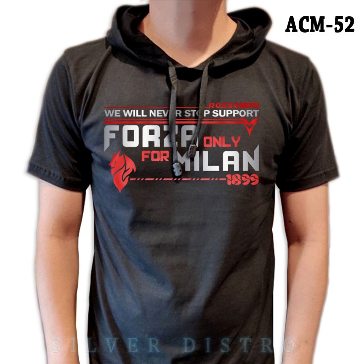 Áo Hoodie Màu Đỏ In Chữ Ac Milan Acm-52 Thời Trang Cho Nam