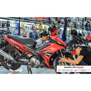 Tem trùm exciter 135 đỏ đen MX, độ team decal xe ex dán đời 2011-2014
