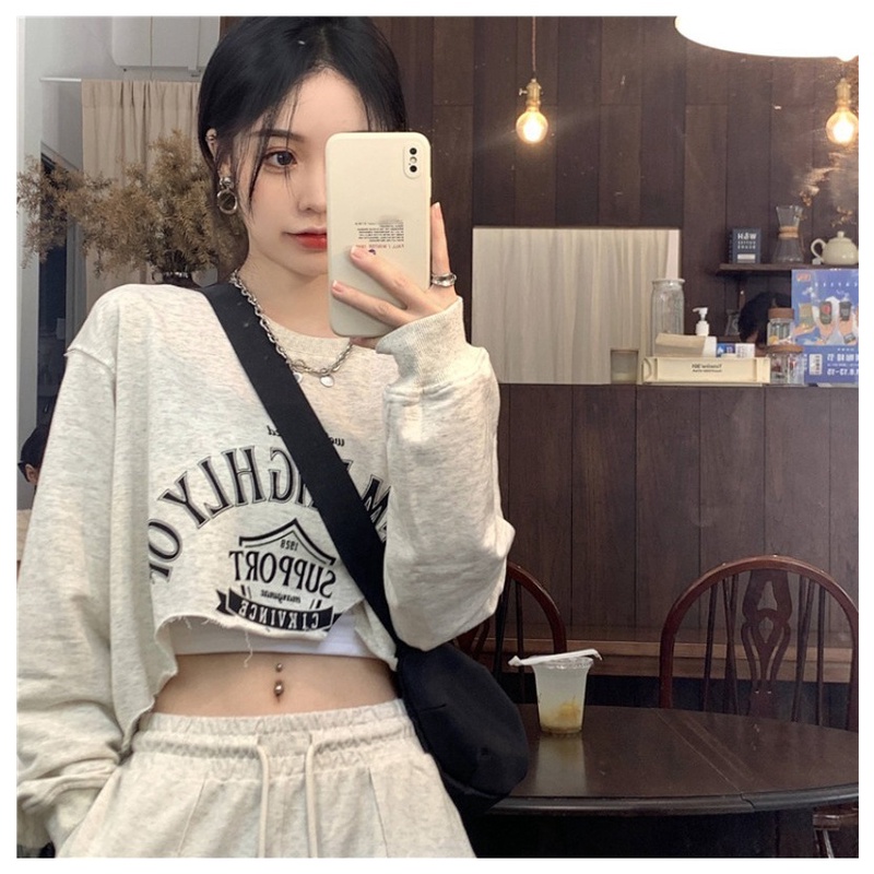 Áo croptop dáng rộng in hoạ tiết thiết kế độc đáo thời trang cho nữ