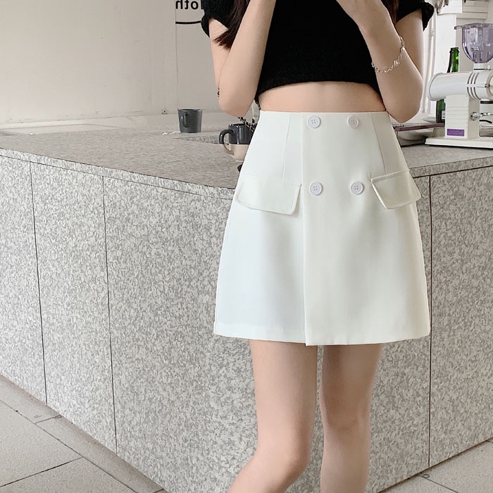 SUXI Chân Váy Chữ A Lưng Cao Màu Sắc Thời Trang Mùa Xuân Cho Nữ