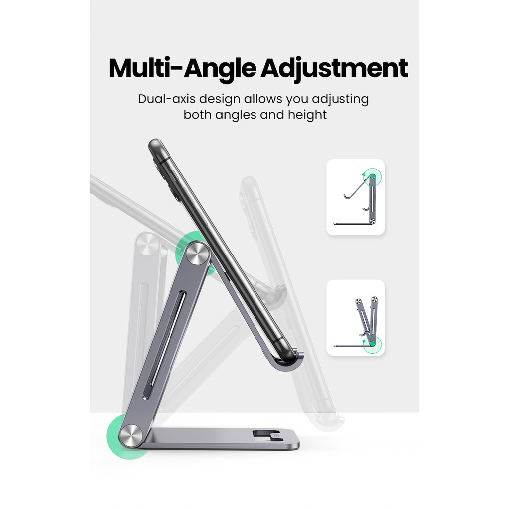 Giá đỡ điện thoại Ugreen để bàn bằng nhôm thích hợp cho iphone 11 pro max xr