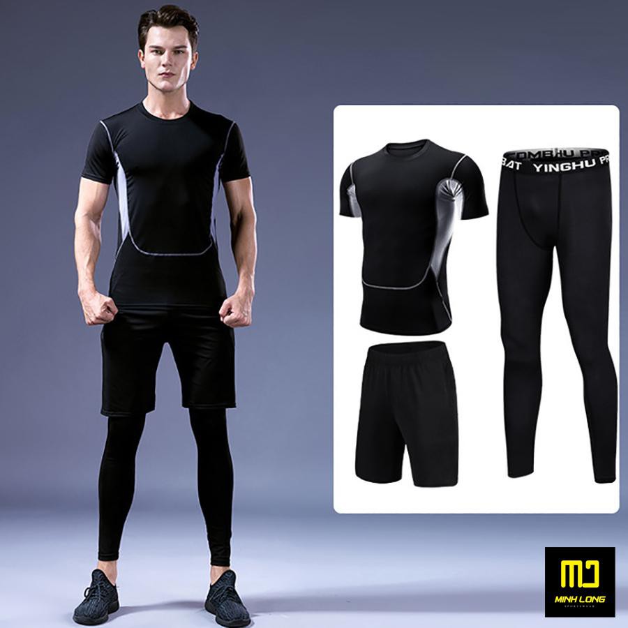 Bộ Quần Áo Legging Nam Cộc Tay - Quần Áo Giữ Nhiệt 3 in 1