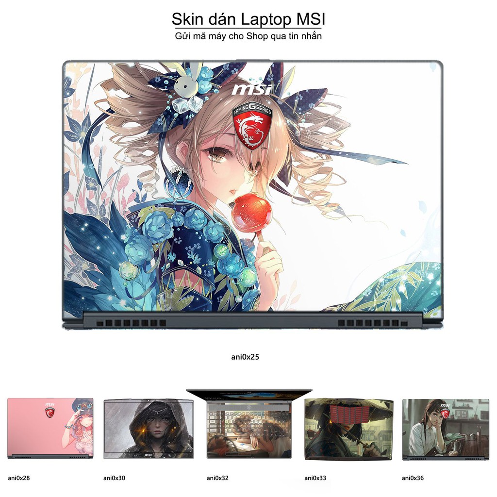 Skin dán Laptop MSI in hình Anime image (inbox mã máy cho Shop)