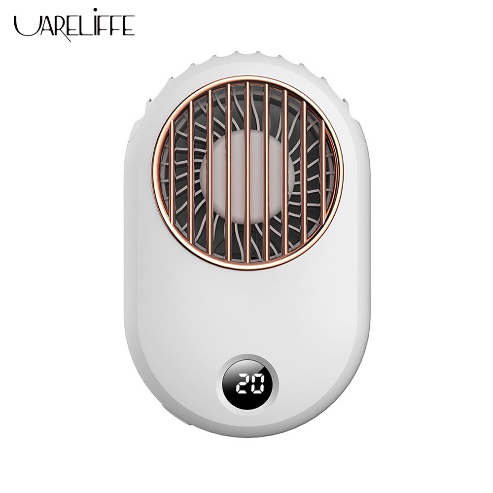 Quạt làm mát UARELIFFE mini 4 cấp độ gió cổng sạc USB có màn hình kỹ thuật số phong cách retro cho hoạt động ngoài trời