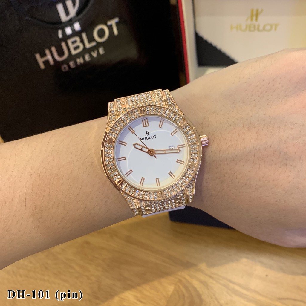 Đồng hồ nam nữ hublot dây cao su giá rẻ, Đồng hồ thời trang DH101 - Shop6906