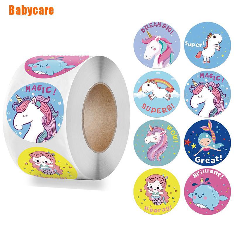 Bộ 500 miếng dán trang trí hộp kẹo nhiều hình hoạt hình dễ thương