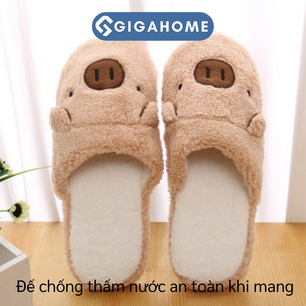 Dép Bông Đi Trong Nhà, Văn Phòng Hình Heo Ngộ Nghĩnh GIGAHOME Giữ Ấm Đôi Chân 3613