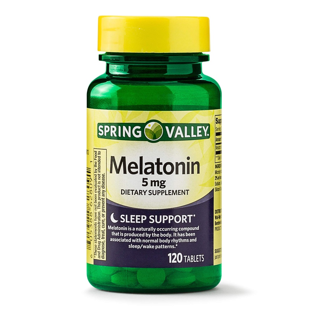 [SALE XẢ KHO] SPRING VALLEY MELATONIN 5MG – 120 viên Hỗ trợ giấc ngủ