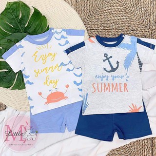 Bộ cộc Momma cài vai mềm mịn cho bé