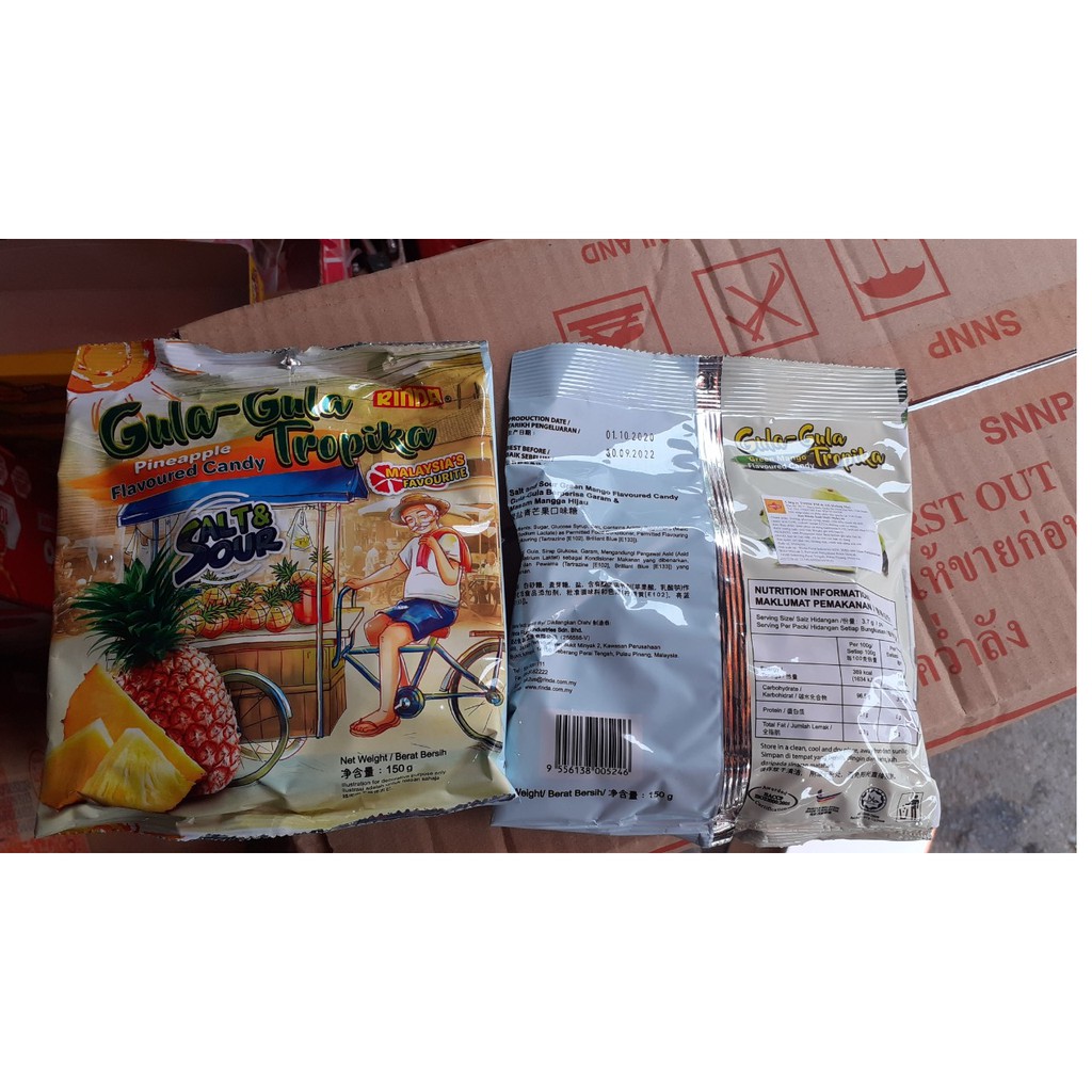 (HÀNG TẾT)_ KẸO RINDA VỊ DỨA MUỐI VÀ VỊ XOÀI HÀNG CAO CẤP _MALAYSIA 150G