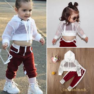 Bộ 3 món áo hoodie lưới kèm áo và quần cho bé