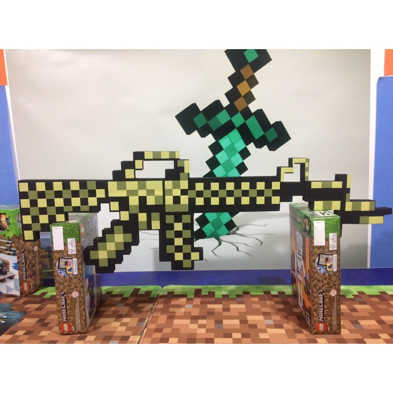 Đồ chơi súng máy kim cương - vàng Minecraft
