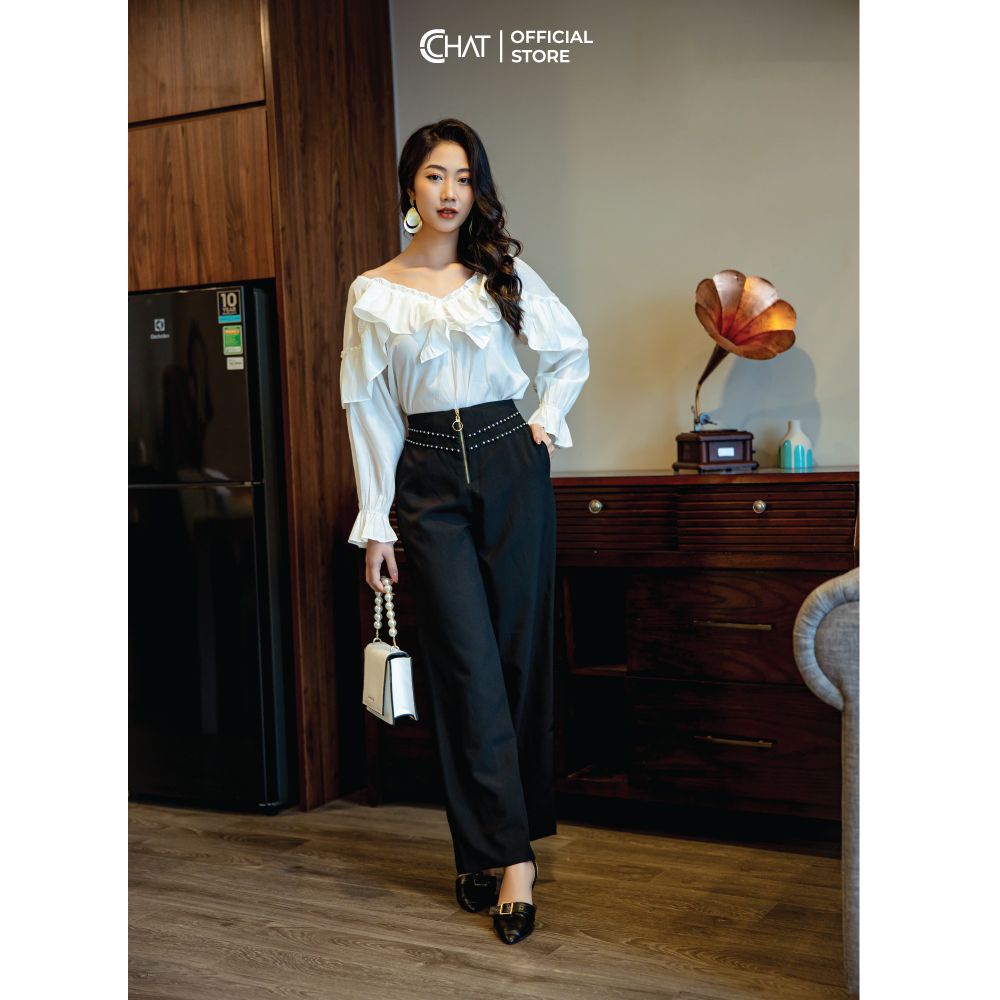 Quần suông đính dây đá CChat Clothes
