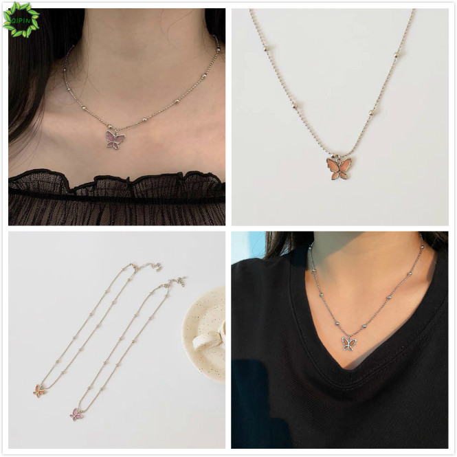 Dây chuyền choker mặt bướm trong suốt sành điệu cho nữ