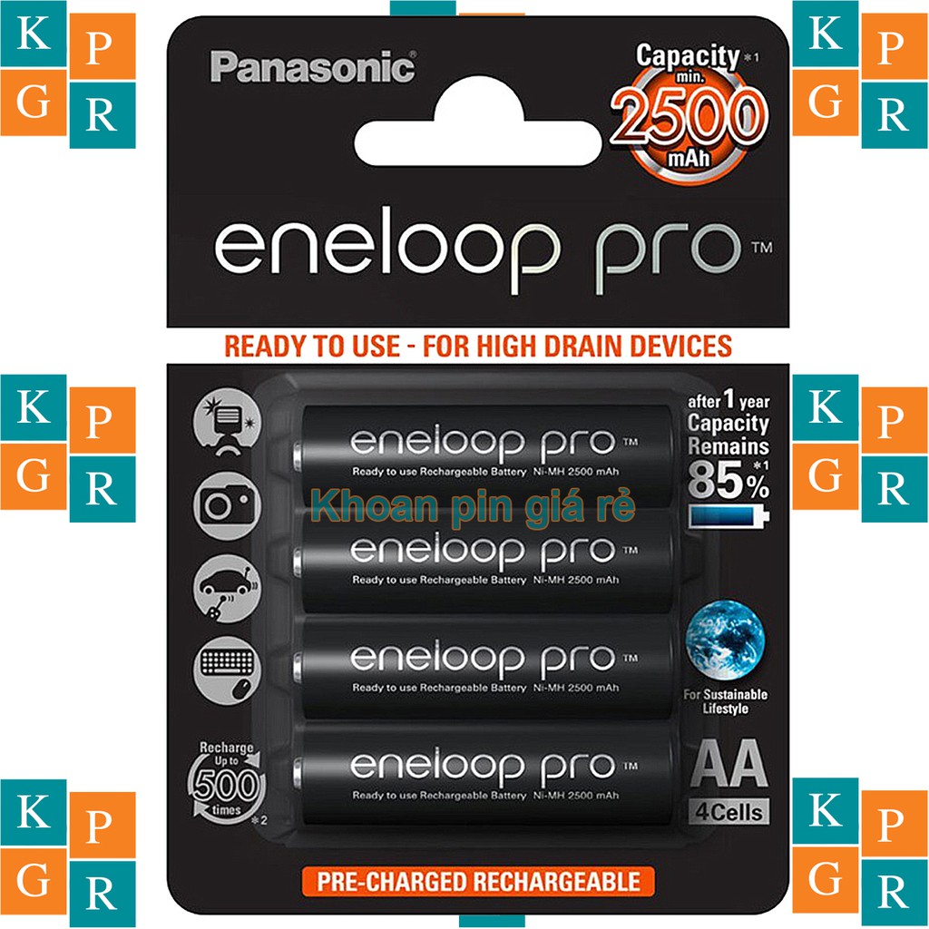 KPGR Pin sạc AA eneloop pro 2500mah Ni-MH