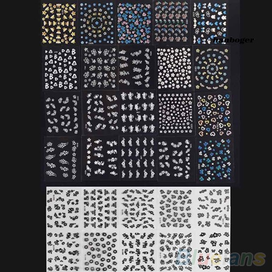 Set 30 tờ hình dán móng tay trang trí nghệ thuật nhiều họa tiết