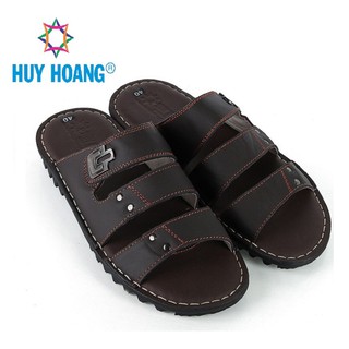 Dép nam huy hoàng màu 3 quai màu nâu xh7779