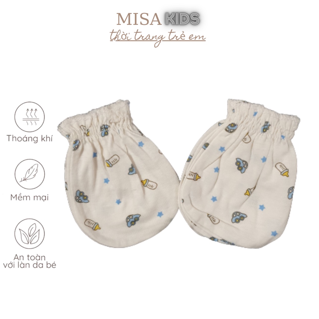 Bao tay MIO cho bé sơ sinh chất cotton mềm mịn bo cổ tay không lo tuột