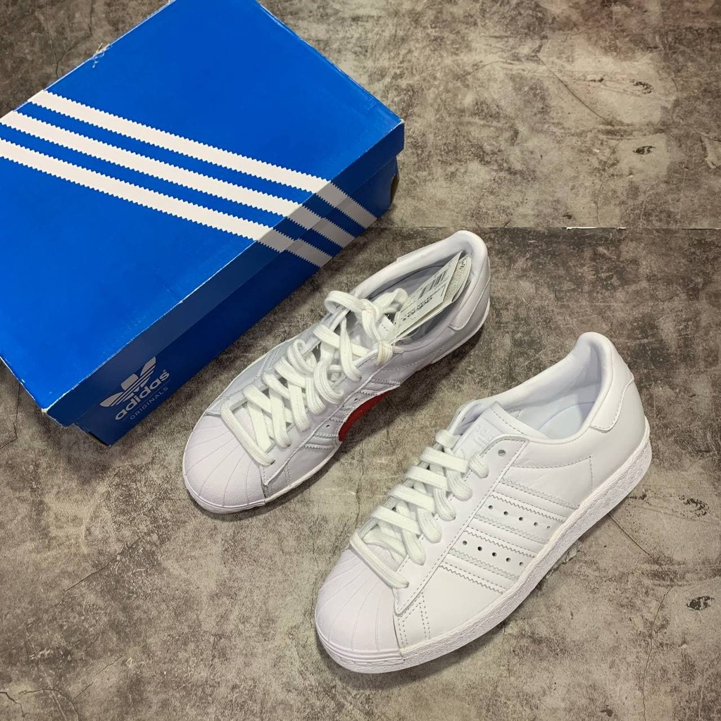 Giày Adidas SuperStar 80s HH W - CQ3009 - Trắng Trái Tim