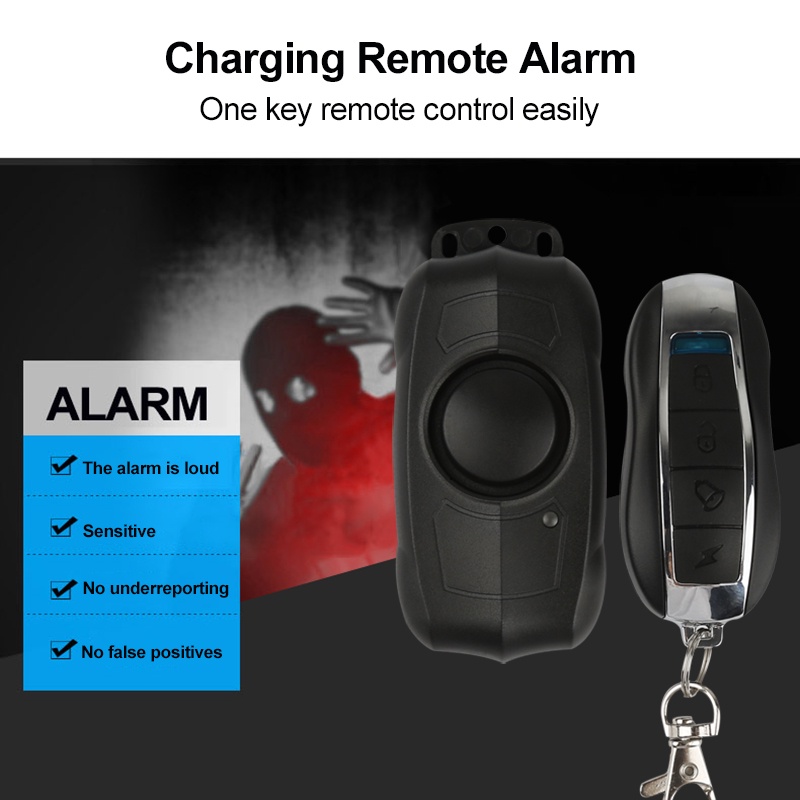 Trong kho Không Dây Xe Máy Xe Đạp Báo Động, An Ninh Chống Trộm Báo Động với Điều Khiển Từ Xa, IP55 Không Thấm Nước, 150 dB Siêu Lớn COD