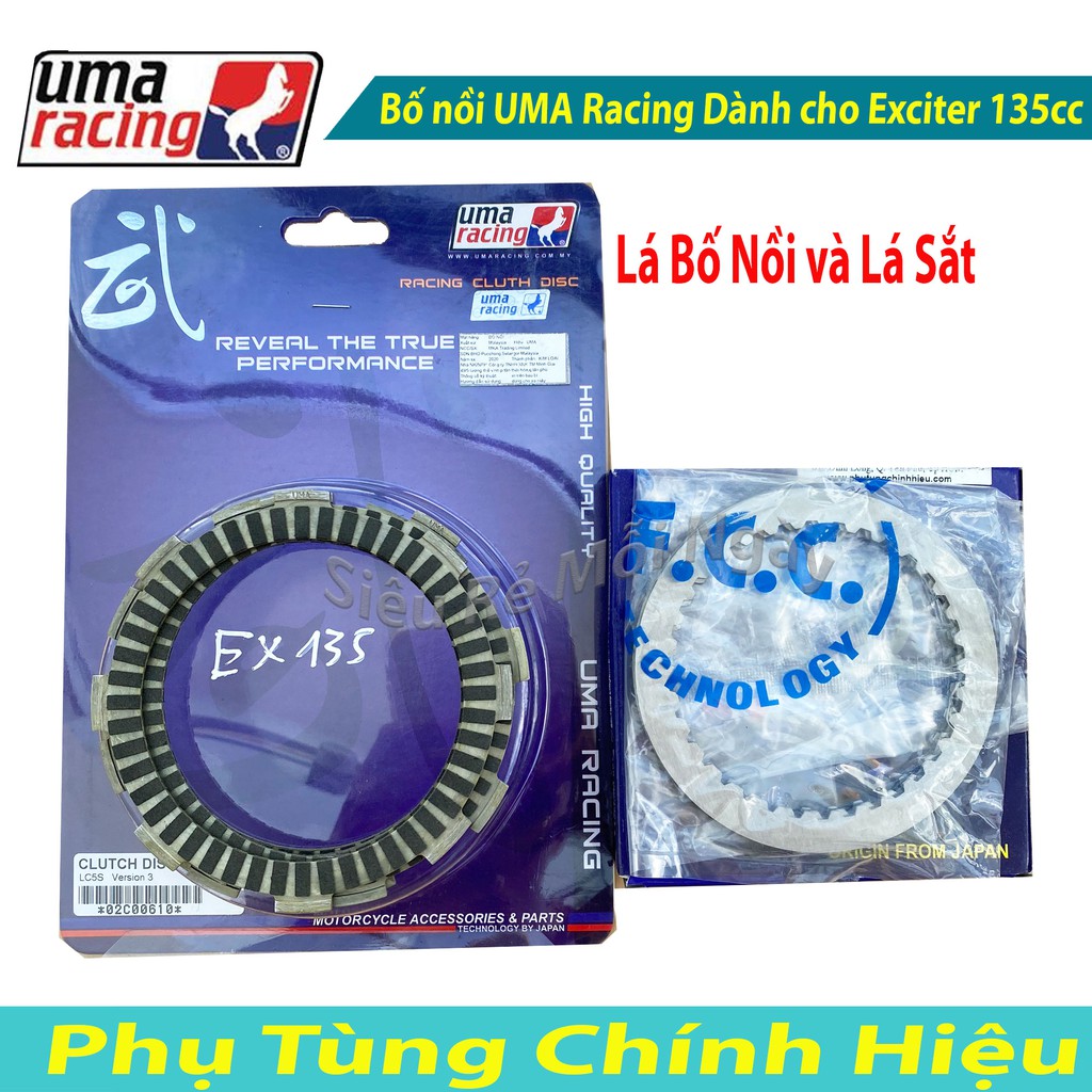 Full bộ Lá bố nồi Uma Racing và Lá sắt zin FCC độ Yamaha Exciter 135 Côn Tay