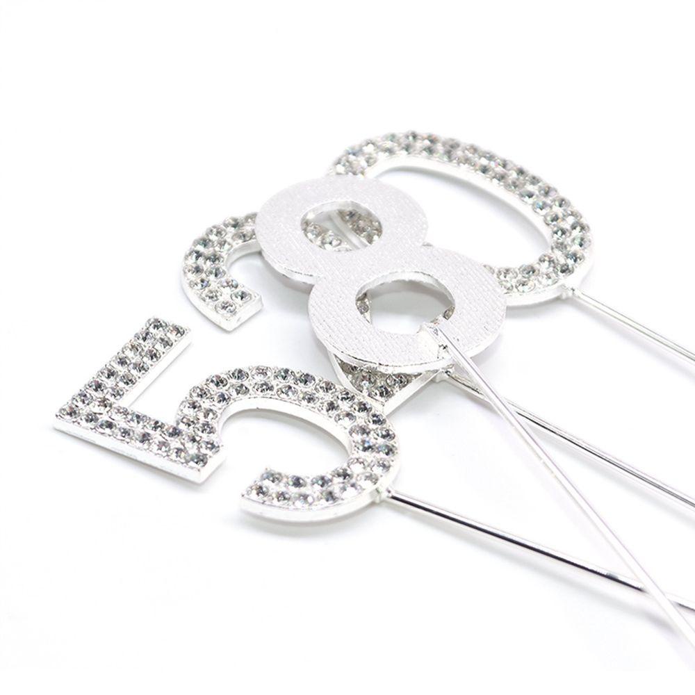 JARRED Cây Cắm Trang Trí Bánh Kem Hình Chữ Số 0-9 &quot;Lấp Lánh