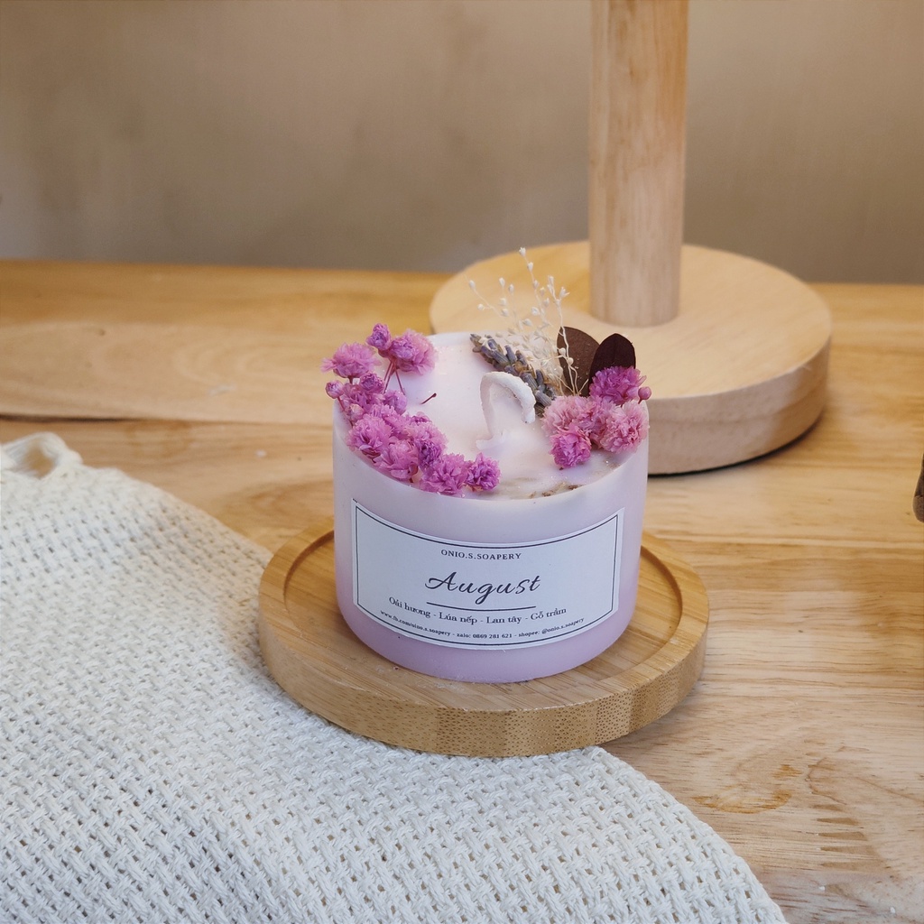 Hộp quà tặng theo set Hương nến thơm in tên theo tháng Calendar Candle - Handmade by Oniõ, kích thước 22x8x8cm