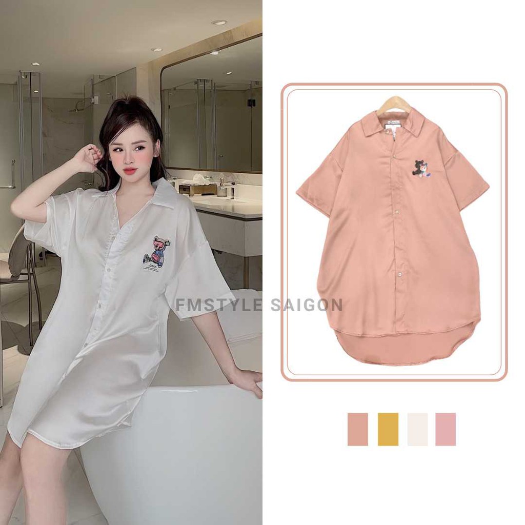 Đầm sơ mi lụa cổ đức vạt bầu ullzang thời trang nữ FMStyle SaiGon 21VD07D351201