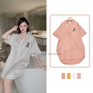 Đầm sơ mi lụa cổ đức vạt bầu ullzang thời trang nữ VM Shop 21VD07D351201