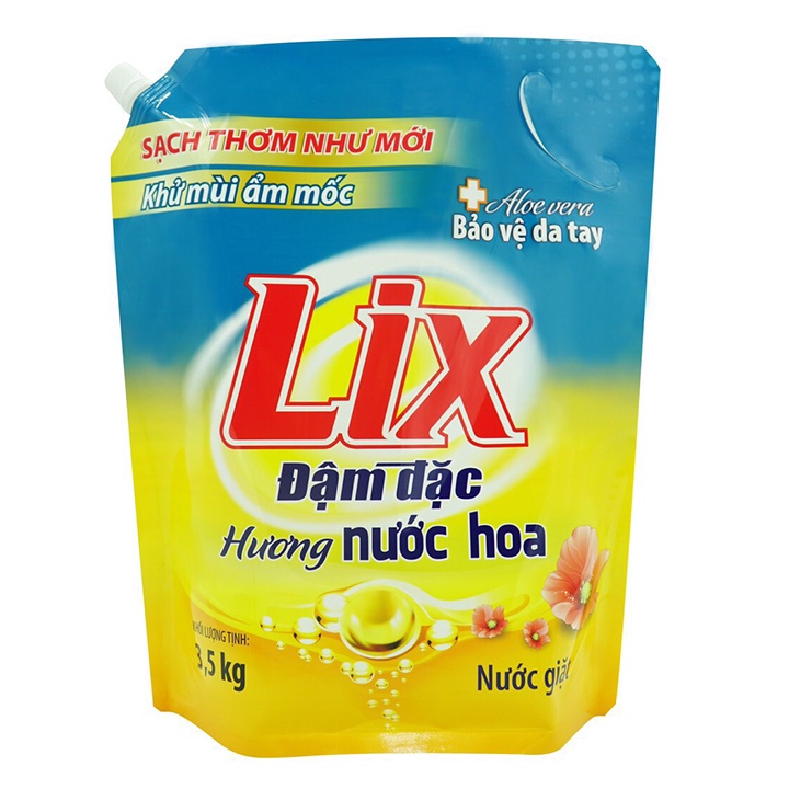 Nước giặt Lix hương nước hoa Túi 3.5Kg - Tẩy sạch cực mạnh vết bẩn