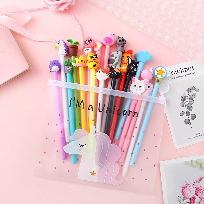 Sét 20 bút bi nhiều hoạ tiết đáng yêu