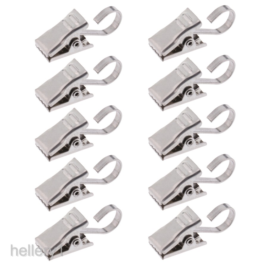 [Hellery1] Set 10 Kẹp Treo Rèm Chịu Được Sức Nặng Có Móc Lò Xo