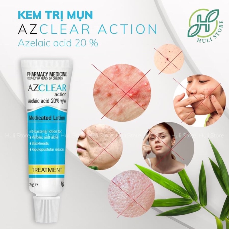 Kem mụn Azclear Action Azelaic Acid 20% Medicated lotion