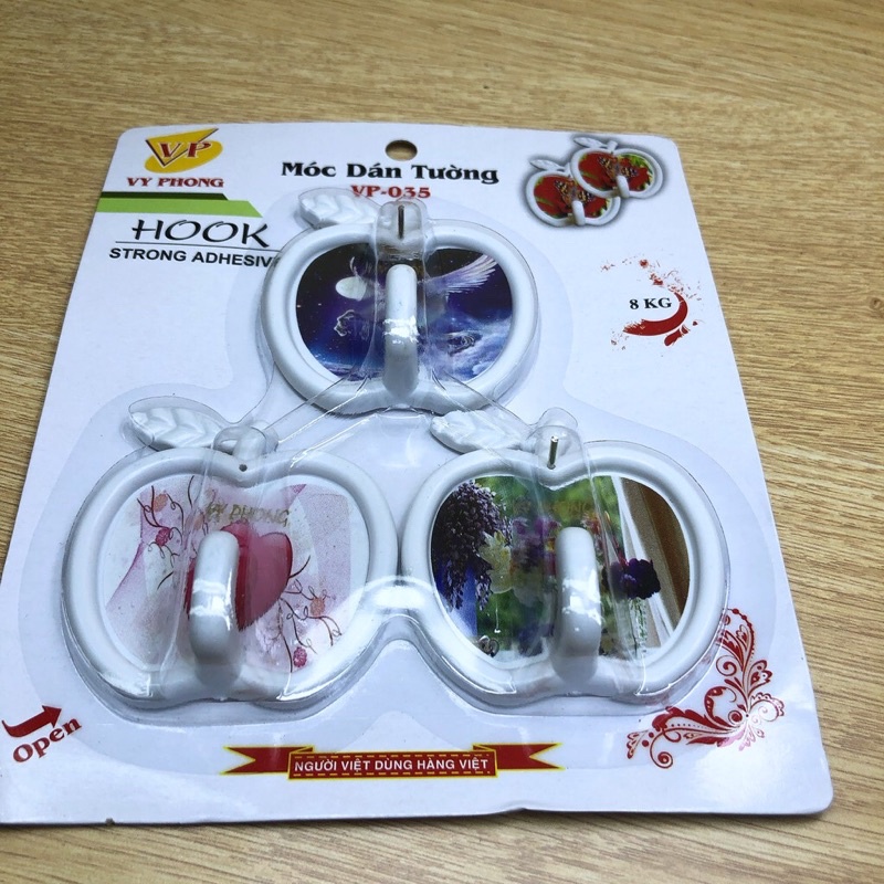 Combo 10 vĩ móc dán tường có đinh đóng vào tường