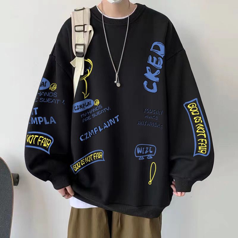 Áo Sweater Lông Cừu Dáng Rộng Phong Cách Thời Trang Hàn Quốc Cho Nam Giới