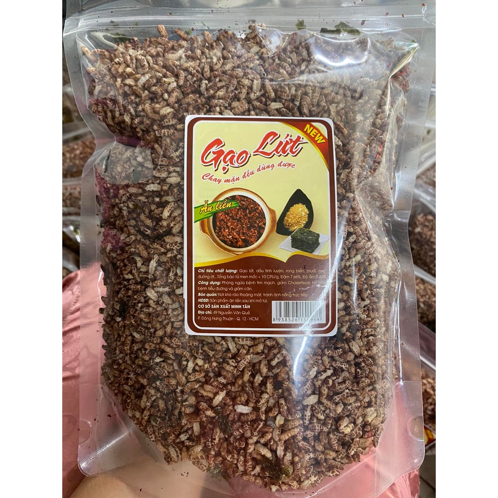 Gạo Lứt Sấy Rong Biển Giòn Ngon Ăn Liền Eatclean,Healthy Túi 500gr