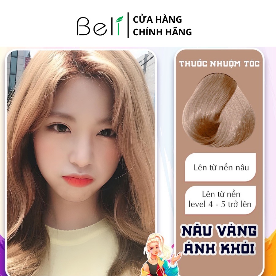 Thuốc Nhuộm tóc KOOLPRO Màu NÂU VÀNG ÁNH KHÓI Không Tẩy Tuýp 100g -Beli Official Store