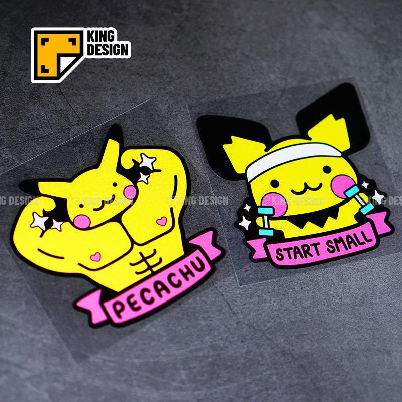 Miếng Dán Phản Quang Chống Thấm Nước Họa Tiết Hoạt Hình Pikachu Vui Nhộn Trang Trí Xe Hơi