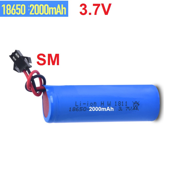Pin sạc li-on 3.7v 18650 2000mah cho xe mô hình điều khiển