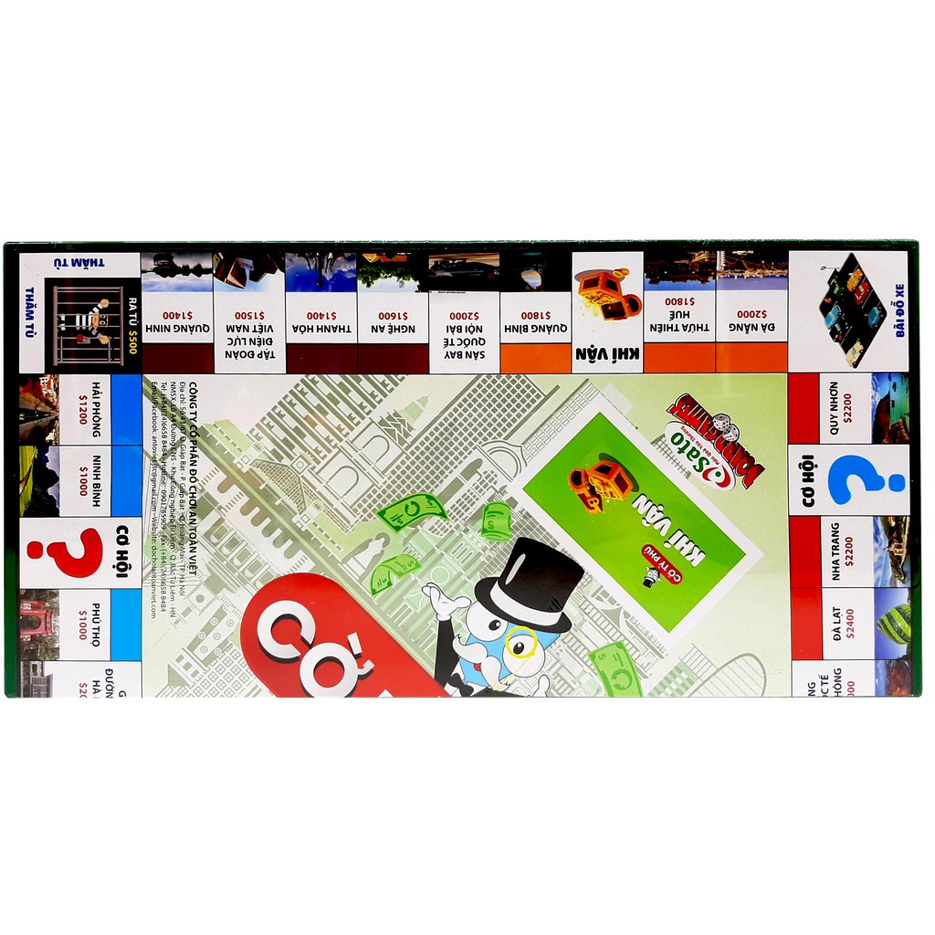 Đồ chơi CỜ TỶ PHÚ loại lớn 420x420x20 mm (63 chi tiết - phiên bản Việt của Monopoly)