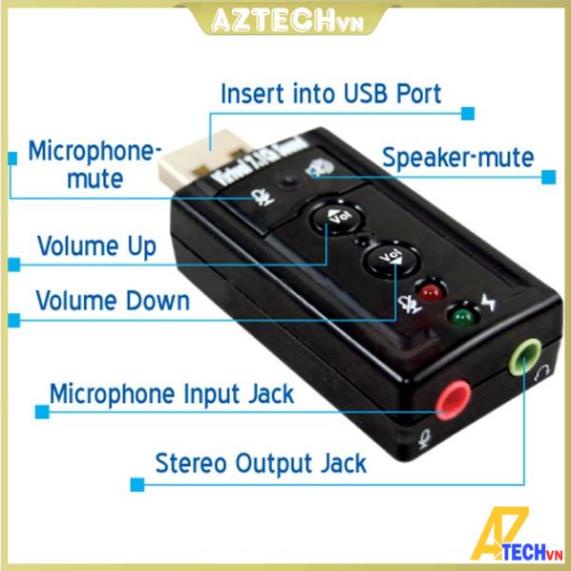 USB Âm Thanh SOUND 7.1 Cho Máy Tính Và Laptop - Có Nút Chỉnh Âm Lượng- Thay Thế Card Sound Bị Hư