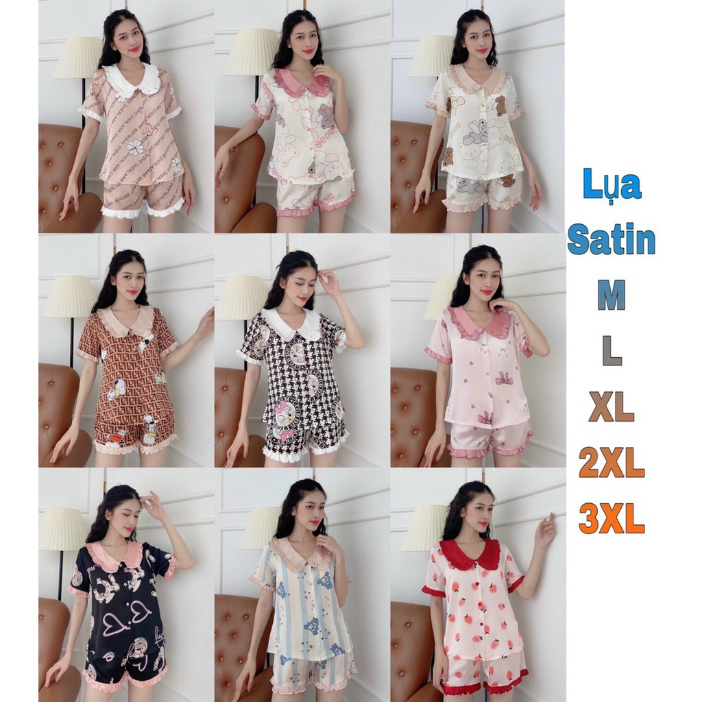 Bộ mặc nhà đùi bèo lụa satin