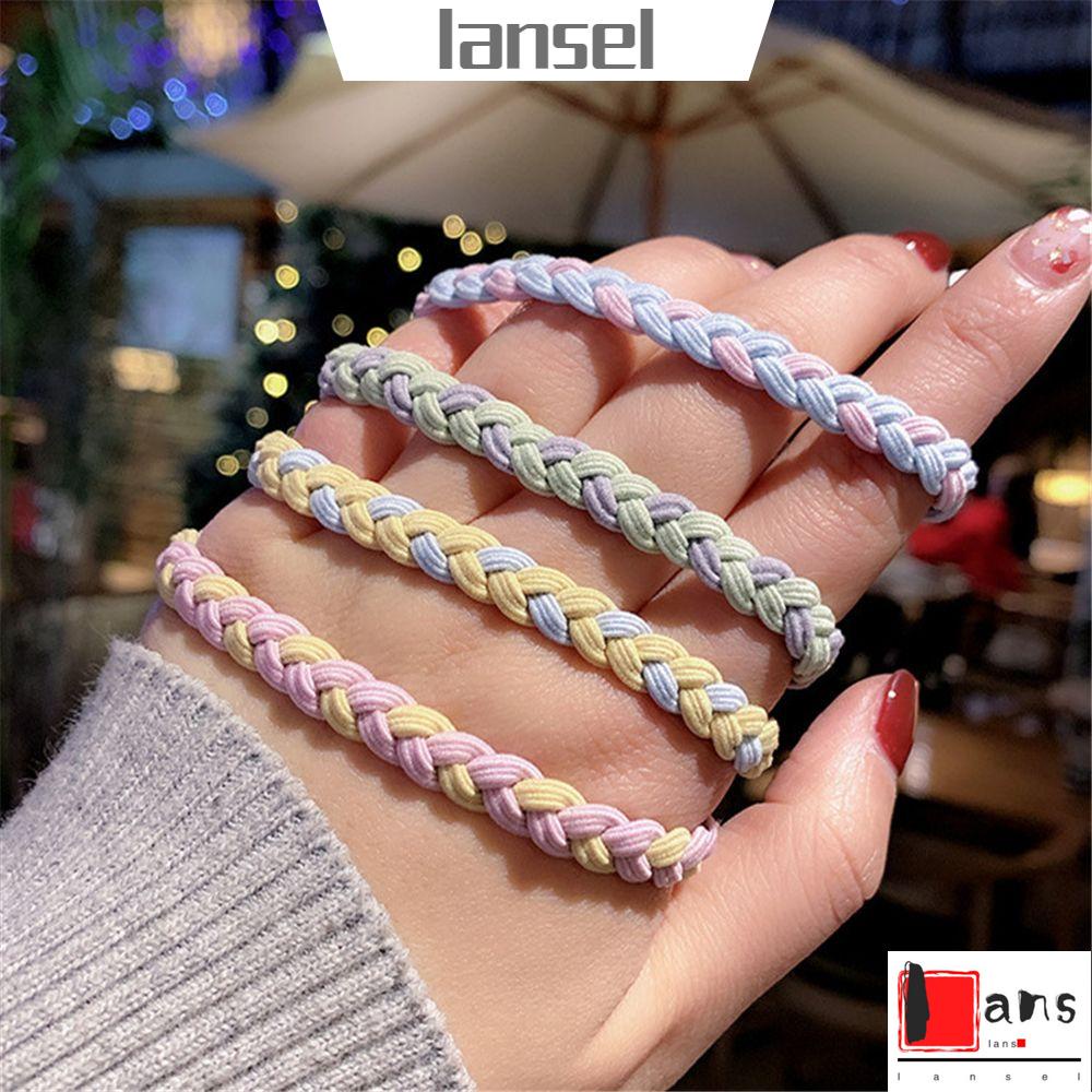 Dây Buộc Tóc Cao Su Co Giãn Tốt Thiết Kế Đơn Giản Hai Màu Sắc Thời Trang Hàn Quốc